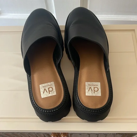 DV by Dolce Vita Black Chunky Mules - Picture 3 of 5
